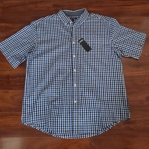 Large Mix&NY Mens plaid short sleeve